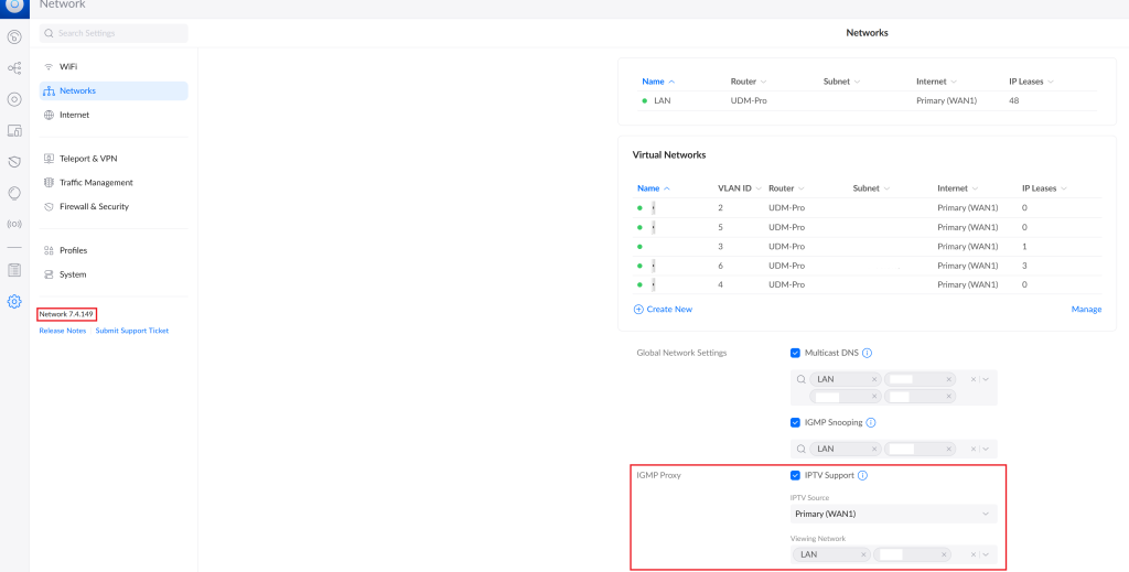 IGMP-Proxy in Unifi Network 7.4.149 auf Basis von Unifi v3.0.19 für UDM-Pro unterstützt IPTV